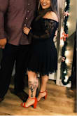 This dress was amazing! I loved it! The quality was great, the material was comfortable and beautiful. The sleeves laid perfectly off the shoulders... not too tight around the belly. I ordered a large, but it was too short. An x-large worked better. I really love it. BUY IT!! - Jessica V.