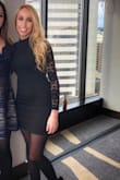 Our firm's annual holiday party was coming up and I wore this dress. I paired it with tights and black louboutins. Outfit was perfect! I bought XS as that is what I usually prefer. It fits a little snug in the arms to get on, but once it's on the lace is flexible. It's shorter than I prefer, but pairing it with tights made it more work function appropriate. It's low maintenance and you may wash in your washer, on delicate, without the lace tearing, and hang it up to air dry. All in all, I really like this dress and will purchase in more colors. - Sara S.