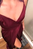 I ordered this dress for a wedding that I'm in - holy cow I'm SO happy with how it fits! I ordered both a small and medium, not knowing which size would better fit me with being small chested. Typically this style of dress doesn't fit my bust area and is pretty big. I'm so happy I ended up sizing down to the small, because it fits PERFECT! It's a rather long dress, but with heels - it's the perfect length as well. It's such a soft material and I'm obsessed with the adjustable straps too! - Allison S.