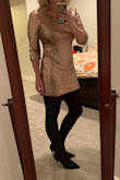 Oh I am so sad this dress was so short because I LOVED it and felt so pretty in it!!! I took the suggestion of the reviewers and ordered a size up (normally I'm a medium in nearly everything lulus so got a large) and it fit perfectly everywhere but the length. Literally ended 1/2 inch from my butt cheeks. If I were to move at all my butt would have shown. I may still keep it and wear with opaque black tights but not sure. If they would have made this dress 1" or 2" longer it would have been perfect! Everything else about the dress I love! Might work better for someone with a really short torso or who is shorter. - Natalie H.