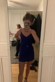 This dress was so pretty and the color was amazing but it was too big. It could've worked maybe but it was a little big around the armpits and I am picky and really wanted it to fit a specific way. I loved the dress though and may order in an XS. Second photo shows what it would look like if it fit. - Olivia S.