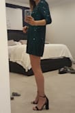 Such nice material and the sequins feel soft. Wish the width was a bit narrower and length longer. I'm 5'8 and it cane up to my mid-upper thigh. If I put my hands up, the bottom of the dress came up half way up my butt. Kind of like a long t shirt on me and not long enough to be a dress. Will be returning because I can't wear it. Really too bad. I'd recommend this if you're average to short height - Sabrina G.