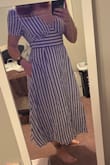 I seriously love this dress I also got the gold one. It is snug around my ribs so I would have to wear it on a skinny day. Waiting til summertime! - Tabitha L.