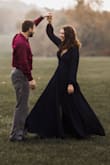 Loved the dress! Wore it for my engagement shoot. It was more low cut than I expected, but we were able to tie it so it wasn't as revealing. It was long, but I wore pretty tall heals, so I didn't need it hemmed. I'd buy again! I can't wait to wear it again. - Tayler K.