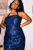 When I receive the dress I was so excited to try it on and when I did it fits perfectly, but the dress is a little revealing so I thought if I tucked a sweeter inside, it would be better and the sweater wasn't thick, it was too and it's not because of the sweater for a size Large the dress was way too small and I usually wear I size M but other than that I love the color, texture, fabric was on point. The dress was everything love it so much. - Nicole J.