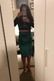 Wore this dress to a Christmas Eve and I received sooo many compliments. When I originally tried the outfit on, I was a little disappointed as it seemed thin (like it would show ever little roll) but with some good quality spanx, the looseness of material actually worked in my benefit as it wasn't too tight fitting. Definitely recommend!! - Natasha O.