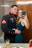 I ordered this for a military ball in November. The color is AMAZING and easy to match with your date for a wedding or event. The detailed back was the perfect accent to the dress. I would recommend ordering a smaller size, I ordered an XS and had to hem the bottom of it. However, looks super classy and professional! Easy to pair with black or nude accessories. - Sydnie Z.