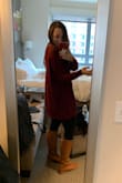 The perfect, soft, slightly oversized tunic sweater. It's a great length, covers my butt so I can wear it with leggings, and I find myself reaching for it in my closet all the time because it's so incredibly comfortable. I bought another in black! - Catherine F.