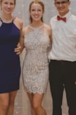 The dress was so cute and fit really well. It was super comfortable to. I didn't need to wear a bra and I wasn't worried about anything falling out. I love the unique design! Got a lot of compliments. - Clare D.