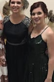 This dress is quite beautiful! Love the colour and how I sparkles on the dance floor. It's not tight around the stomach area or hips so it's very comfortable that way. The only thing I had to adjust was the low cut front. I added some pretty black lace to the neck line and it worked perfectly. - Crystal D.