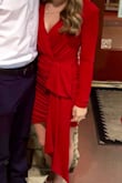I wore this dress to a rehearsal dinner. This dress fits perfectly and hides your gut. The material is thick and not see through. I had to tape the dress down in the front to avoid my bra showing but only because I have a small bust. I would definitely recommend. - Bailey W.