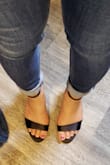 It is hard for me to shop online because I have wide feet. I normally wear 8 in sneakers, and it varies with heels. I opted for the 7.5 because of previous reviews. It fits well and snug toward my feet, but the ankle part is loose. I may need to make another hole on the ankle strap. I also wish the heel was a tiny bit shorter, but it's absolutely gorgeous as is.

The positives- the satin material feels amazing to touch. I absolutely love the way these look with my skinny jeans even though I bought them to wear with a black lace long sleeve maxi dress that I also bought from Lulu's. It is absolutely stunning. I also love the way it makes my feet look slimmer. 

Overall, I gave a 4 out of 5 because it is loose at the ankles with bare to no padding at balls of feet, and it being snug on sides of feet at strap, but it is absolutely a beautiful pair of heels. - LIONA L.