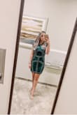 I seriously LOVE this dress! I'm going to have to order it in the rose gold color soon! I wore this to a wedding and I kept receiving compliments from everyone. The details on the dress were so pretty as well. I will say that the bottom hem was tight until I had stretched it by sitting in the car but I also have bigger thighs thanks to the gym so that may play a role. Other than that, I have no complaints! I felt amazing all night! - Alexandria K.
