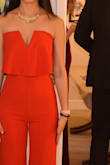 The material of this jumpsuit was so comfortable to spend a whole night out in. I had to keep pulling it up a bit but other than that I was in love with this jumpsuit!! It was super flattering on my body and it's easily washable. - Jenny J.
