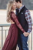 I absolutely love this dress. It is so flattering and came in just in time for engagement pictures. After reading reviews, I ordered a size down and got an XS. The waist was a little snug, but the top would have been way to big if I would have gotten a small. Overall 10/10 would recommend. - Alex N.