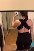 This jumpsuit is absolutely gorgeous! So comfortable too. The material is stretchy but not cheap looking so it is perfect to wear to fancy events like bridal showers or bachelorettes, etc. I love it! - Izzy B.