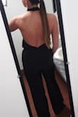 I wore this to a grooms dinner! I LOVE IT!! It is so light weight and fit me perfectly. I went with shorter heels so it went to the ground. It was so comfy and I got a lot of compliments. I am glad I took a chance on this jumper! - Ashley L.