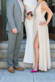 I wore this to my sisters civil wedding ceremony and it was amazing. It fits perfectly although I normally wear a Medium, ordered a Small after looking at other reviews and was happy I did. It could be a little long and heavy if it was a larger side. It's super comfortable and easy to dance in. :) - Cecilie W.