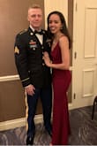 Wore to a military award ceremony. The material is thick and comfortable. The fit was just FABULOUS. I got so many compliments. I'm quite small up top (with deflated post-breastfeeding mom boobs), and could have gone XS since it's stretchy, but it was a nice fit. Length was perfect for my height with 3 inch heels. The color is absolutely to die for. So incredibly happy with this dress. - Tiffany T.