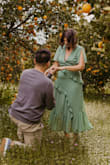 When I wore this, it was tight around the hips and waist but really baggy on top. I thought the style and color was so beautiful so I made due. I stitched the top to make it smaller and wore a girdle for the tightness. Loved this dress! It ended up being the dress I wore when we got engaged! Very flowy and romantic dress. - Gabrielle R.