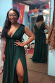 I usually am a medium in dresses, when I first ordered this in a medium it looked like a large or extra large, so I would definitely go a size or two down. I had to order a small and I still have to get it altered because it's a little too big. Here's a picture of a small! - Jailyn D.