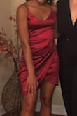 I absolutely loved this dress!!! The material was stretchy and curve hugging while still looking expensive. - Naomi S.
