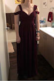 My sister ordered many lulus dresses as maid of honor options, and for some reason this one was too tight. She got mediums in all other and they fit great but this one was hard to zip in the back and squeezed so much to give extra cleavage. She will probably order another in large! - Vicki M.