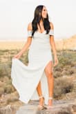 This dress was perfect for my engagement shoot! I just might wear it for my bridal shower! Nothing bad to say about it at all! Fits like a glove and hugs all the right areas. The material is thick so it's not see through! Great quality! - Rebecca L.