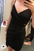Loved this dress! The layering and stretchy/breathable material made it very comfortable while still being a flattering bodycon shape. Loved the detail and it fit true to size. - Maddie Z.