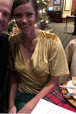 A little large for size, but easily able to adjust with the wrap around, just pulled it in a little closer! I did feel like it was a bit bulky up top when I wrapped it to size. Dress is exactly like picture, I do recommend tall heels if you are short like me or it will drag! I wish I had full length photos...sorry! - Maggie H.