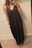 I absolutely love this dress! I wanted a loose maxi to dress up or down and this is perfect for it. My only complaint is how the pockets make you look super wide. Luckily from other reviews I read you can pin the pockets together inside and it worked perfectly - Loren L.