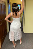 This fit like a glove for my husband and I quick church ceremony. It gives modesty and a flare of sexy with the lace at the bottom. Super comfortable. Too is dark enough you don't need pasties. - Sara B.