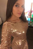 This dress fit perfectly, and was comfortable it was lined nicely on the inside so it wasn't scratchy, also it stayed put no riding up as I moved. It looks like different colors depending on the lighting of pics but in person was more rose gold loved it for NYE!!! - Laura A.