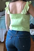 I'm very unhappy with this purchase, generally I'm a size small and so that's what I purchased. Not to mention it was final sale. It is HUGE. The straps fall off my shoulders, it's so baggy that my bra shows where the collar lies on my chest, all in all just a very bad purchase, sad because this top would be super cute with a pair of blue jeans. I would really just like to try an xs because this small is more medium.. - Delanie B.
