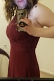 Love it! Ordered both a small and a medium, went with the small. I'm usually a size 6 but I have a big chest. This fits well, supports the ladies, and then drapes beautifully to show the best parts of my curves. Will have to get the length tailored a little before my friend's wedding, but the bride is very specific about how she wants the length of the bridesmaid dresses so its for the best! All in all good find! - Cosette G.