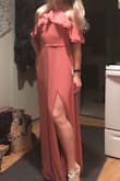 I loved this dress! My best friend sort of "assigned" it to me as a bridesmaid dress, and while I wasn't crazy about it when I saw it online, I am now! It fits perfectly, is flattering for my body type, and mostly it is made from a very soft and comfortable material. It is quite heavy, so I'm a little concerned that when I fly to her wedding it will make my bag overweight LOL. - Bianca B.