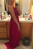 This is the most beautiful shade of magenta. It's soft and romantic. The fit isn't one of those that makes you feel skin tight and also isn't so loose that you feel like you look pregnant. I wish they'd bring it back so I could use it for my bridesmaid dresses. - Katie Y.