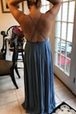 I got this for my brother's wedding because I'm a bridesmaid... the dress is pretty and good quality, it's just not ideal if you have a large chest because there's no support in the chest and the back is open and the sides cut in pretty far, so a bra isn't really an option. - Rachel R.