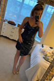 I bought this for an upcoming girls night out in Miami, and let's just say it's perfect for the MIA scene. The material is of excellent quality (as always with Lulus) and doesn't have that thin, "prickly" feel that so many sequined dresses do. I like the length in the front due to the asymmetrical cut, but the back is SHORT! We're talking just-below-cheek, and that's after I let the straps down a bit. I will be keeping it because I look like a bomb a** queen in it, but let's hope I don't drop my chapstick. - Tori L.