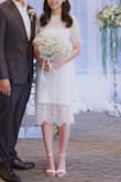 I wore this dress to our courthouse wedding. The dress is comfortable, cute, and affordable. It was my first time ordering from Lulus and I bought it last minute so I decided to go with a medium because it would be better to have something fit a little loose then to have something too small. I think I could've went with a small for a better fit but the medium looked good too. Would highly recommend this dress for any occasion as it comes in so many different colours! LOVE! This won't be my last time ordering from lulus. - Kim T.