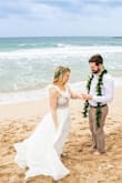 I wore this gown for my Maui elopement and it was absolutely STUNNING and looked beautiful in our pictures! I felt like a mermaid bride with the scalloped beading and flowing skirt. I'm on the short side, so I got the skirt hemmed to fit my height. I do wish I had gotten the top adjusted with different cups that fit my bust better, BUT either way I still loved this dress and I felt so beautiful on my special day. 

A couple lines of beading did come loose towards the end of the night, but it wasn't super noticeable. If youre going to be doing a lot of dancing, I recommend bringing a small sewing kit just in case this happens. - Kayla J.