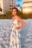 I got this dress to wear as maid of honor for my moms wedding. The blue and champagne colors were perfect for a beach wedding. I felt great in the dress, it was very comfortable. I probably had it altered to take it in around the waist and hemmed but I went with a M go play it safe. - Lindsay M.