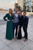 This dress is the perfect wrap dress! It is so flattering, the top is covering. There is a lot of fabric with the dress, so it was perfect for the Florida winter wedding I attended. It moves perfectly when you walk. I wore 2 inch heels and it didnt drag. Honestly i am just trying to find another time to wear it! - Cassidy C.