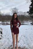 I wore it for a school dance and it fit perfectly and was stretchy. - Amelia E.