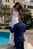 This dress was perfect and absolutely beautiful. Amazing quality and I couldn't have asked for a better one. I wore flats but I could've worn 2 in heels and the dress still would've touched the floor. The only thing I could've asked to be different is the sleeves to be a little shorter/tighter. - Brianna A.