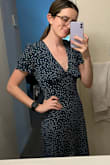 Gorgeous dress! Great fit, very comfortable (want to wear it all the time). It can dress up or down. Very flattering. Fabric is a bit thinner than expected. - Makayla N.