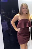 Ordered this for homecoming originally in the hot pink, but reordered it in maroon for a winter sweet 16! Ran a little loose, but I would not have switched to a XS. Loved how it looked - Mckenzie C.