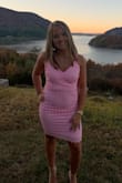 A little tight on the bottom, but fit very nicely elsewhere. Loved the pink color! Would definitely wear again - Mckenzie C.