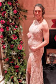 Wore this dress for a Valentine's Day Soiree. I was trying to find a dress that wasn't the typical pink or red but something that was still romantic and Valentine's day theme. I had to order a size up but I am also pregnant and was just over 19 weeks pregnant in the picture. I figured this would be great to wear again and I can get it altered if need be. I got lots of compliments on this dress! I was told a million times that I looked like a goddess. Loved it!! - Andrianna G.