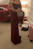 Absolutely obsessed with this! The color is exactly as shown and the dress hugs me in all the right spots. I have wide hips and a tiny waist and it definitely accentuates my curves. Only problem is it was sooo long on me (which is typical for my height) so I had to take it to a tailor who cut about 8 inches off the bottom and had to lengthen the slit since I'm so short the slit started at my knee instead of mid thigh LOL. But besides that it's absolutely perfect!! - Lexie D.